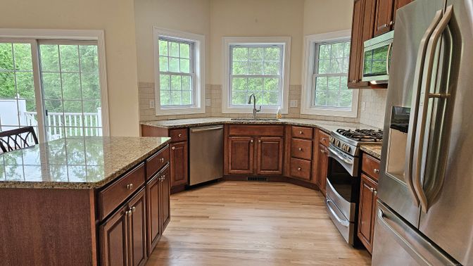 Interior, Kitchen, Stainless Steel Appliances, Wood Texture Flooring