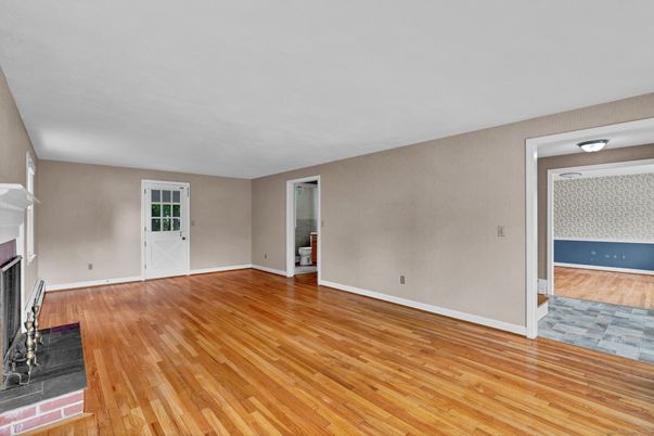 Empty room, Fireplace, Interior, Wood Texture Flooring