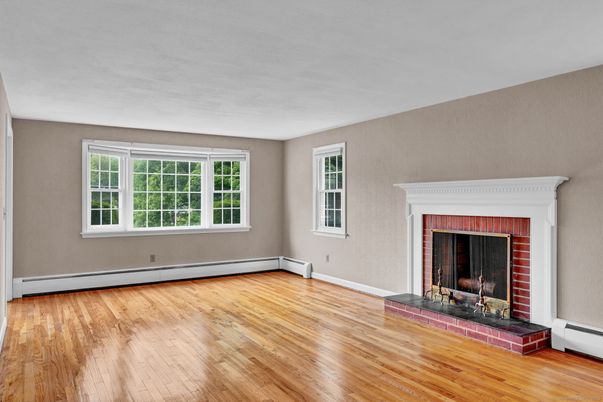 Empty room, Fireplace, Interior, Wood Texture Flooring