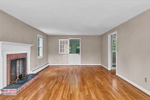 Empty room, Fireplace, Interior, Wood Texture Flooring