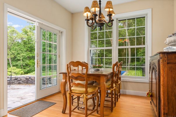 Chandelier, Dining room, Interior, Wood Texture Flooring