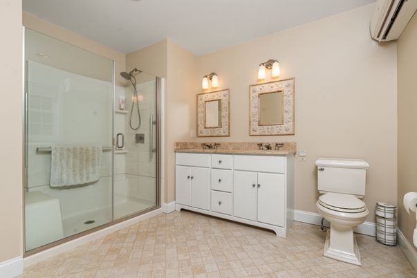 Bathroom, Dual Sink Vanities, Glass Shower, Interior