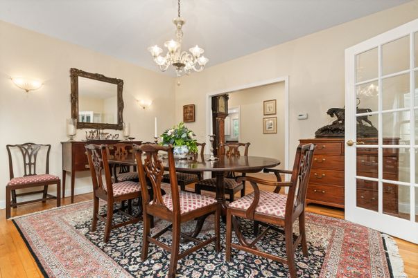 Chandelier, Dining room, Interior, Wood Texture Flooring