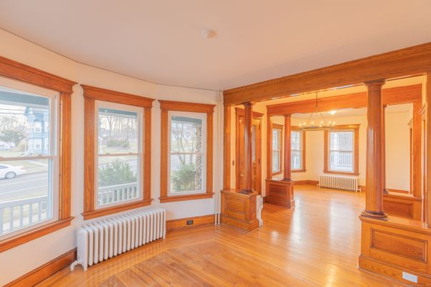 Chandelier, Empty room, Interior, Wood Texture Flooring