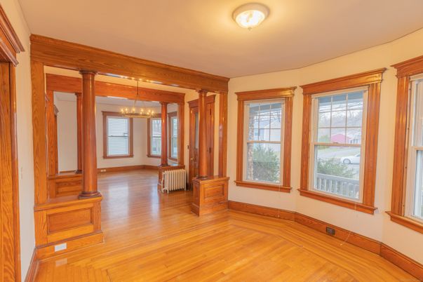 Chandelier, Empty room, Interior, Wood Texture Flooring