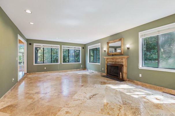 Empty room, Fireplace, Interior, Recessed Lighting