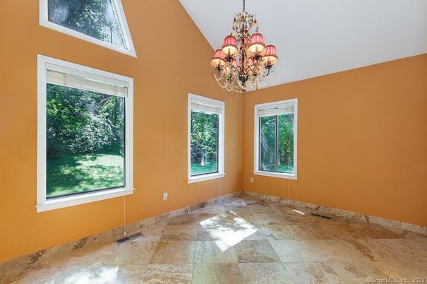 Chandelier, Empty room, Interior