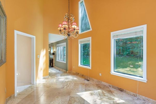 Chandelier, Empty room, Interior