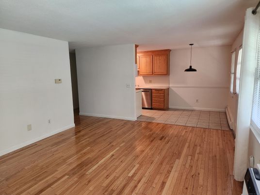 Empty room, Interior, Kitchen, Pendant Lights, Wood Texture Flooring