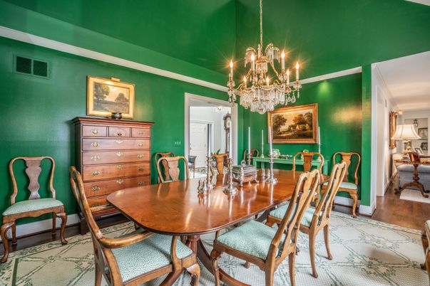 Chandelier, Dining room, Interior, Wood Texture Flooring