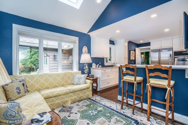 Interior, Kitchen, Living room, Recessed Lighting, Stainless Steel Appliances, Wood Texture Flooring
