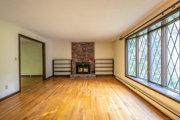 Empty room, Fireplace, Interior, Wood Texture Flooring