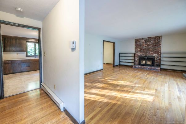 Empty room, Fireplace, Interior, Wood Texture Flooring