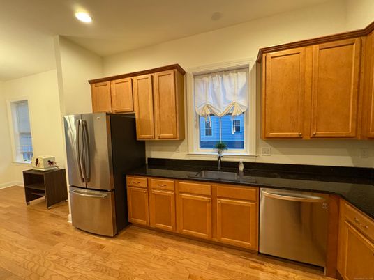 Interior, Kitchen, Recessed Lighting, Wood Texture Flooring