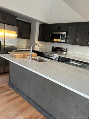 Interior, Kitchen, Stainless Steel Appliances, Wood Texture Flooring