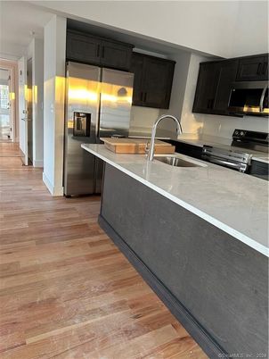 Interior, Kitchen, Stainless Steel Appliances, Wood Texture Flooring