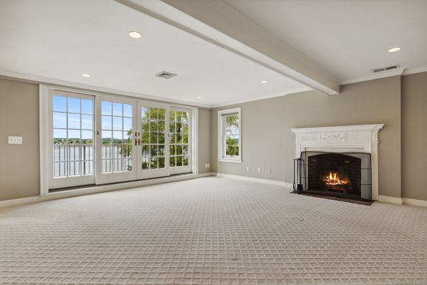 Empty room, Fireplace, Interior, Recessed Lighting