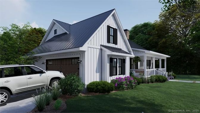 Attached, Exterior, Facade, Farmhouse