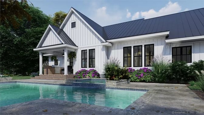 Exterior, Facade, Pool, Farmhouse
