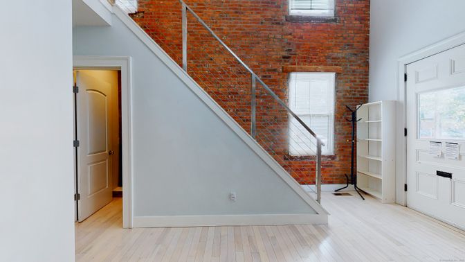 Interior, Stone Walls, Wood Texture Flooring