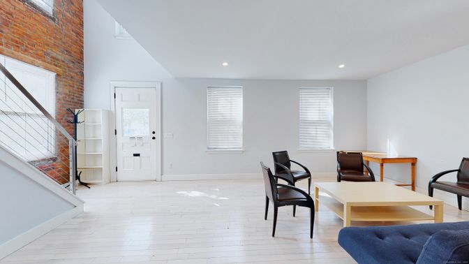 Interior, Recessed Lighting, Stone Walls, Wood Texture Flooring