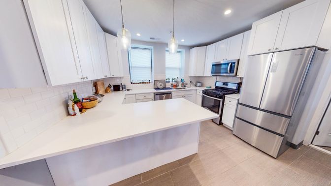Interior, Kitchen, Pendant Lights, Recessed Lighting, Stainless Steel Appliances