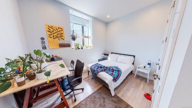Bedroom, Home Office, Interior, Recessed Lighting, Wood Texture Flooring