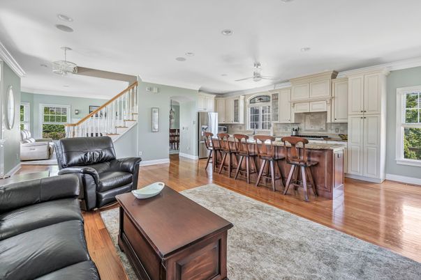 Interior, Kitchen, Living room, Recessed Lighting, Wood Texture Flooring