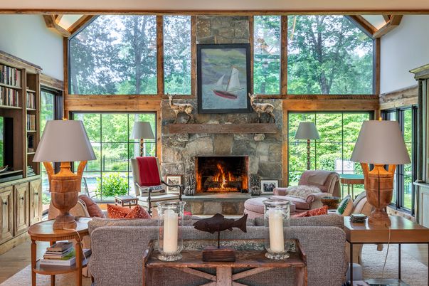 Fireplace, Interior, Living room, Sun Room