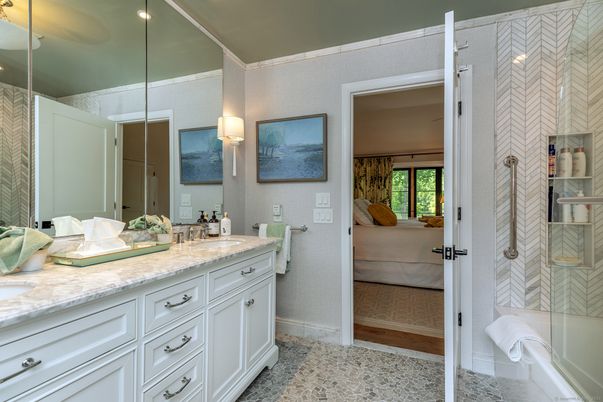 Bathroom, Dual Sink Vanities, Glass Shower, Interior