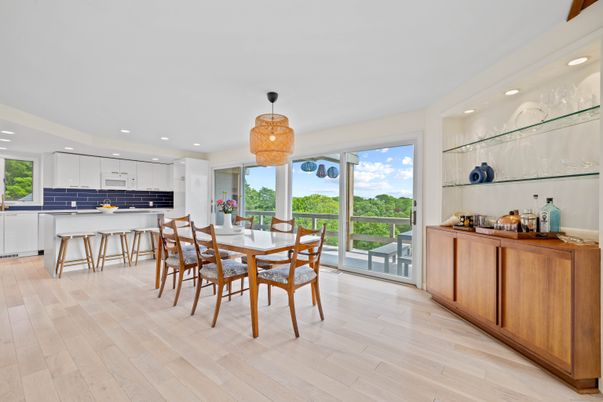 Chandelier, Dining room, Interior, Kitchen, Recessed Lighting, Wood Texture Flooring