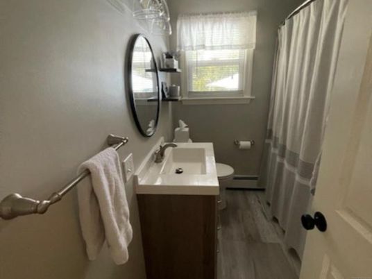Bathroom, Interior, Wood Texture Flooring