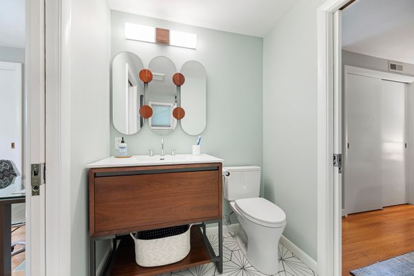 Bathroom, Interior, Marble, Wood Texture Flooring