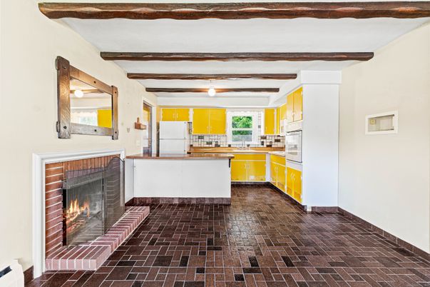 Fireplace, Interior, Kitchen, Wooden Beams