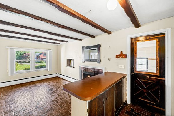 Fireplace, Interior, Wooden Beams