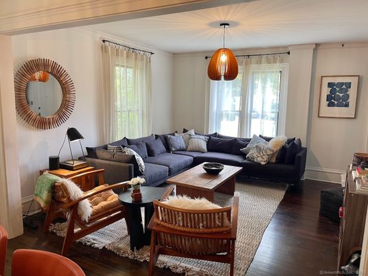 Interior, Living room, Pendant Lights, Wood Texture Flooring