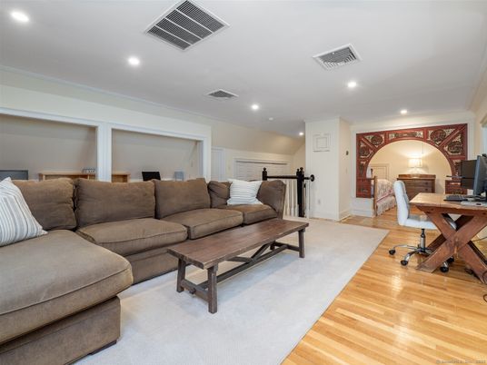 Home Office, Interior, Living room, Recessed Lighting, Wood Texture Flooring