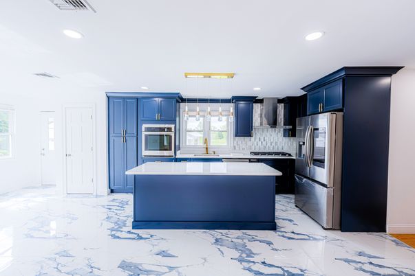 Interior, Kitchen, Marble, Pendant Lights, Recessed Lighting, Stainless Steel Appliances