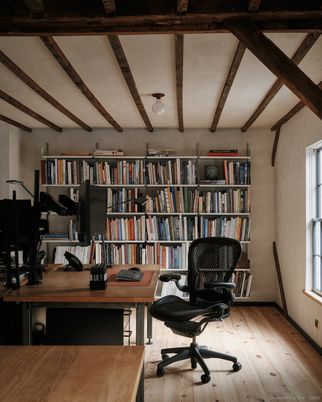 Home Office, Interior, Wooden Beams, Wood Texture Flooring