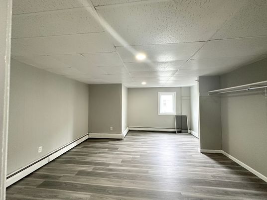 Empty room, Interior, Recessed Lighting, Walk-in Closets, Wood Texture Flooring