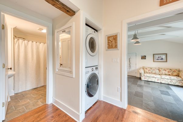 Interior, Pendant Lights, Utility Closets, Washer, Wood Texture Flooring
