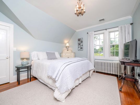 Bedroom, Chandelier, Interior, Wood Texture Flooring