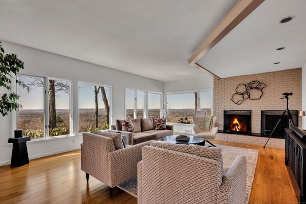 Fireplace, Interior, Living room, Stone Walls, Wood Texture Flooring
