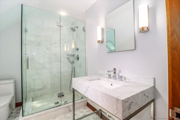 Bathroom, Glass Shower, Interior, Marble, Marble Walls