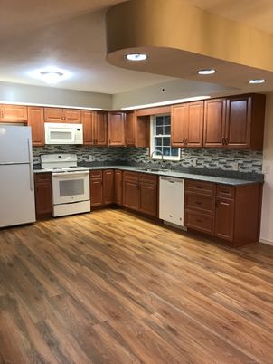 Interior, Kitchen, Recessed Lighting, Wood Texture Flooring
