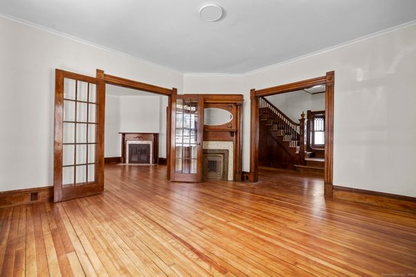 Empty room, Fireplace, Interior, Wood Texture Flooring