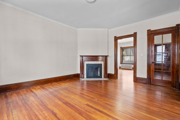 Empty room, Fireplace, Interior, Wood Texture Flooring