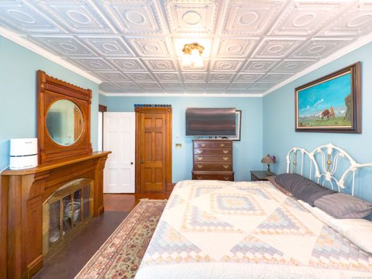 Bedroom, Fireplace, Interior