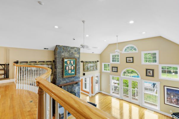Fireplace, Interior, Recessed Lighting, Wood Texture Flooring