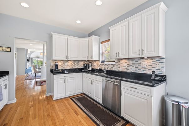 Interior, Kitchen, Recessed Lighting, Wood Texture Flooring